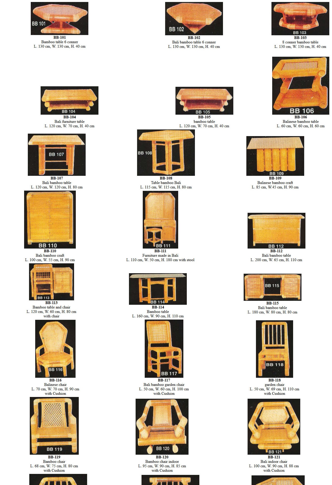 Balinese Bamboo Furniture