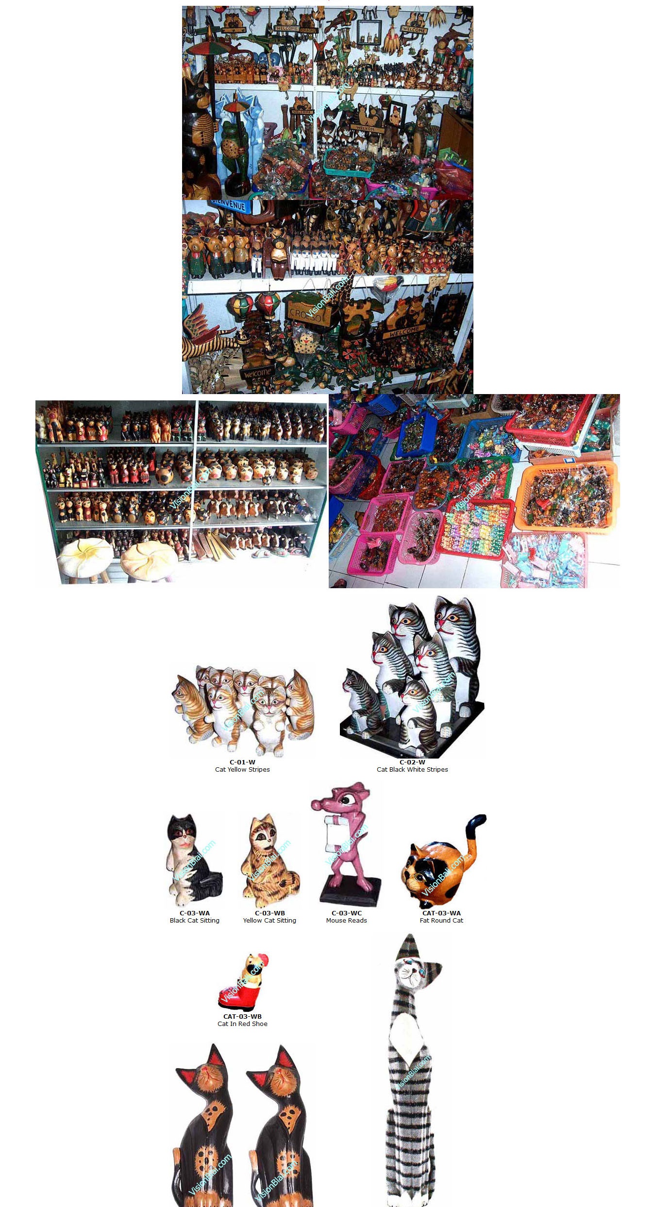 Cat Bali Wood Carving