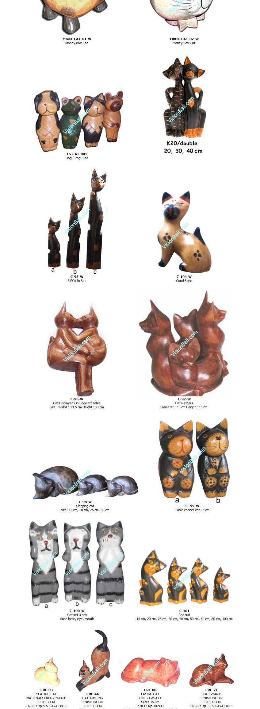 Cat Bali Wood Carving